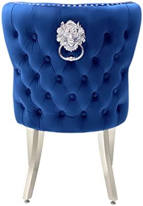Elina Grey Marble Dining Table with Buttoned Back Velvet Dining Chairs – Luxury Dining Set