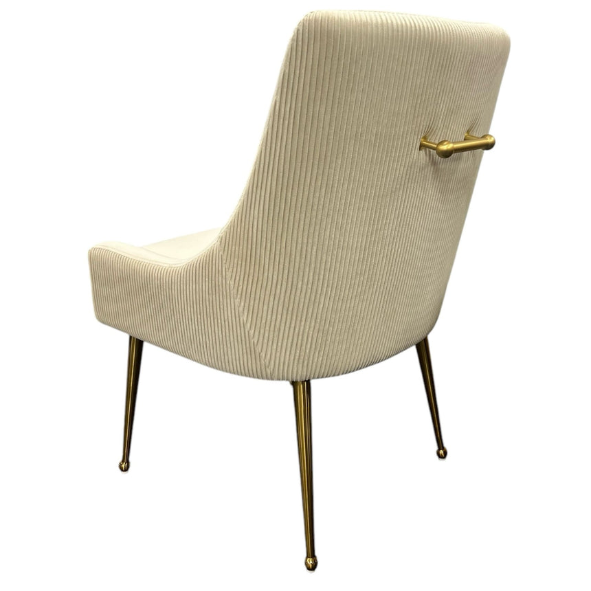 Ottavia 180cm Chrome Gold Dining Table With Milano Velvet Gold Chairs
