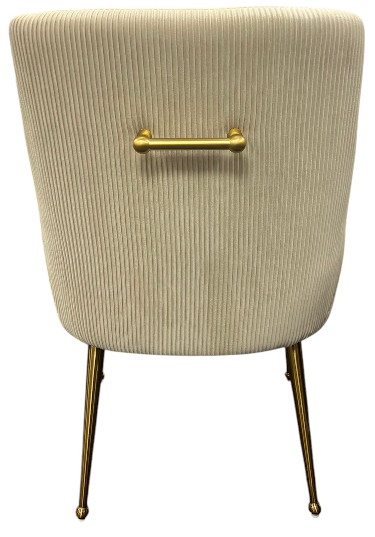Ottavia 180cm Chrome Gold Dining Table With Milano Velvet Gold Chairs