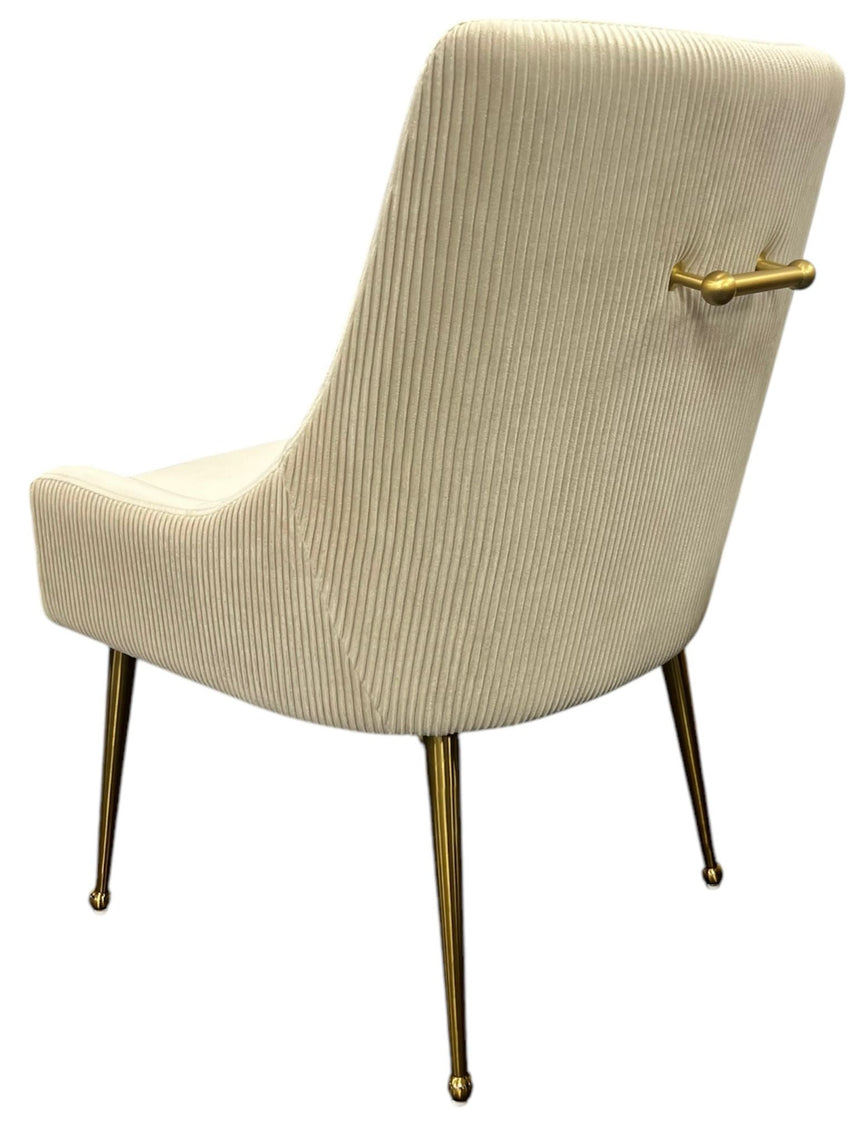 Ottavia 180cm Chrome Gold Dining Table With Milano Velvet Gold Chairs