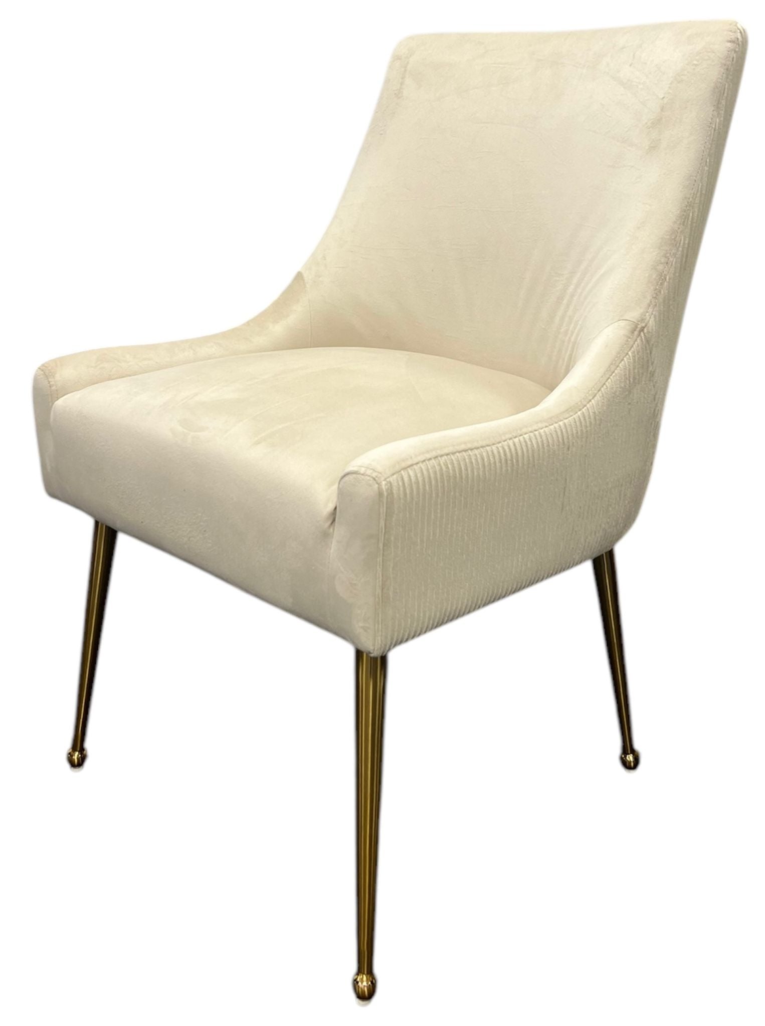 Ottavia 180cm Chrome Gold Dining Table With Milano Velvet Gold Chairs