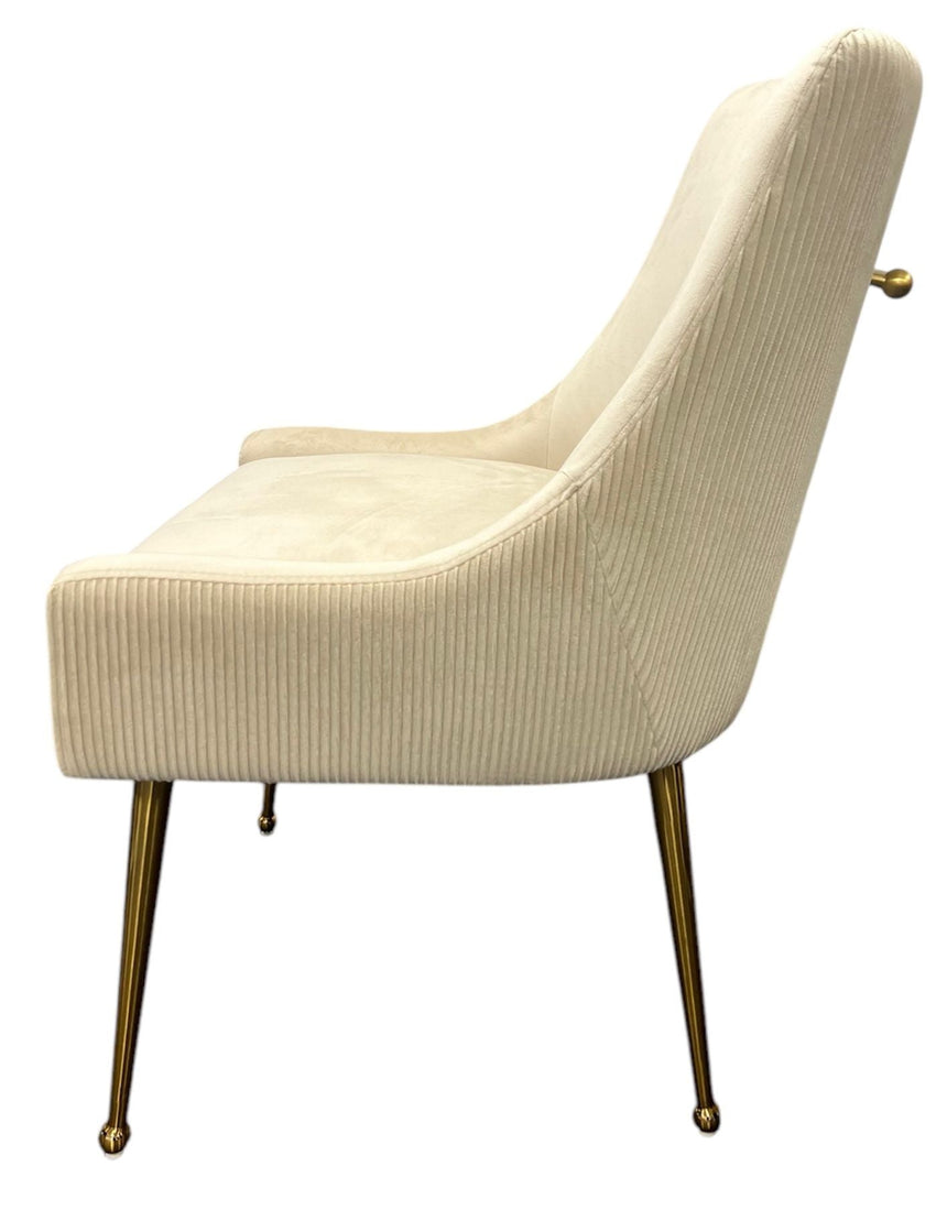 Ottavia 180cm Chrome Gold Dining Table With Milano Velvet Gold Chairs