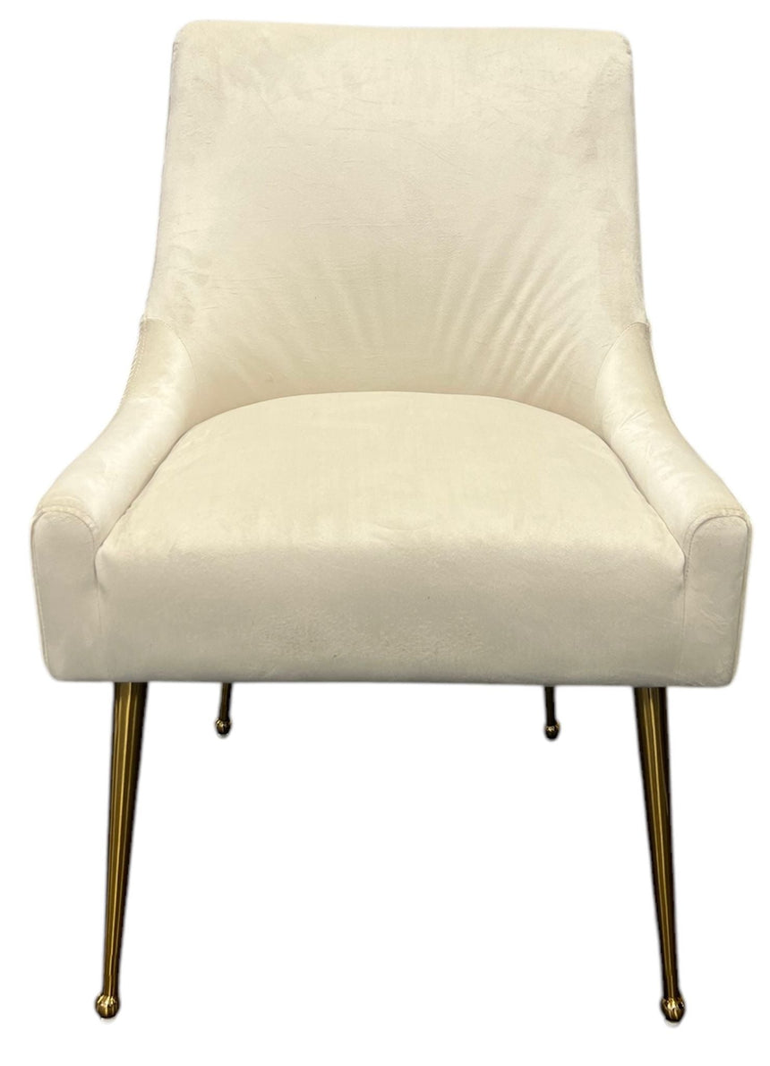 Ottavia 180cm Chrome Gold Dining Table With Milano Velvet Gold Chairs