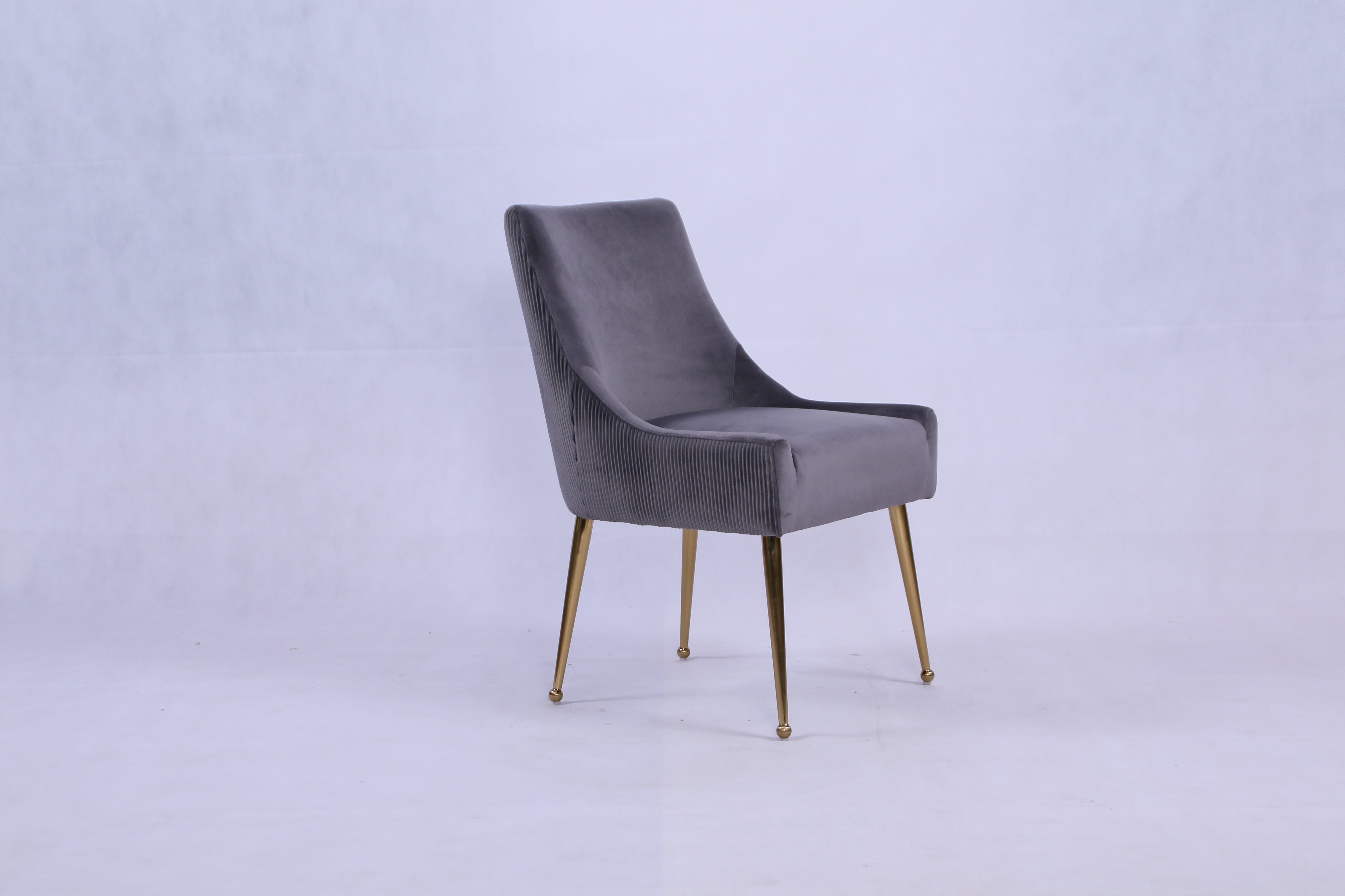 Ottavia 180cm Chrome Gold Dining Table With Milano Velvet Gold Chairs