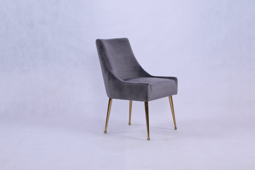 Ottavia 180cm Chrome Gold Dining Table With Milano Velvet Gold Chairs