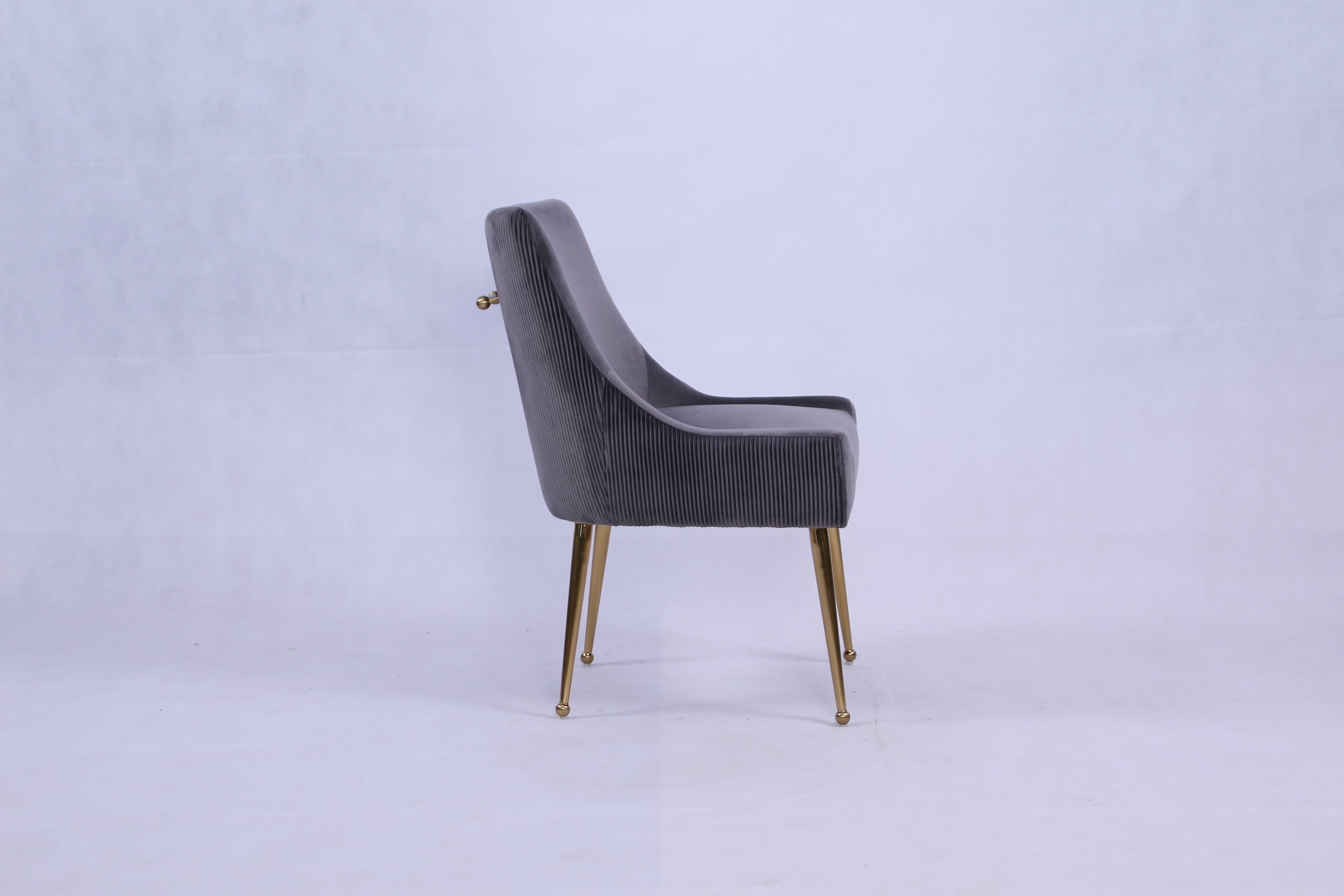 Ottavia 180cm Chrome Gold Dining Table With Milano Velvet Gold Chairs