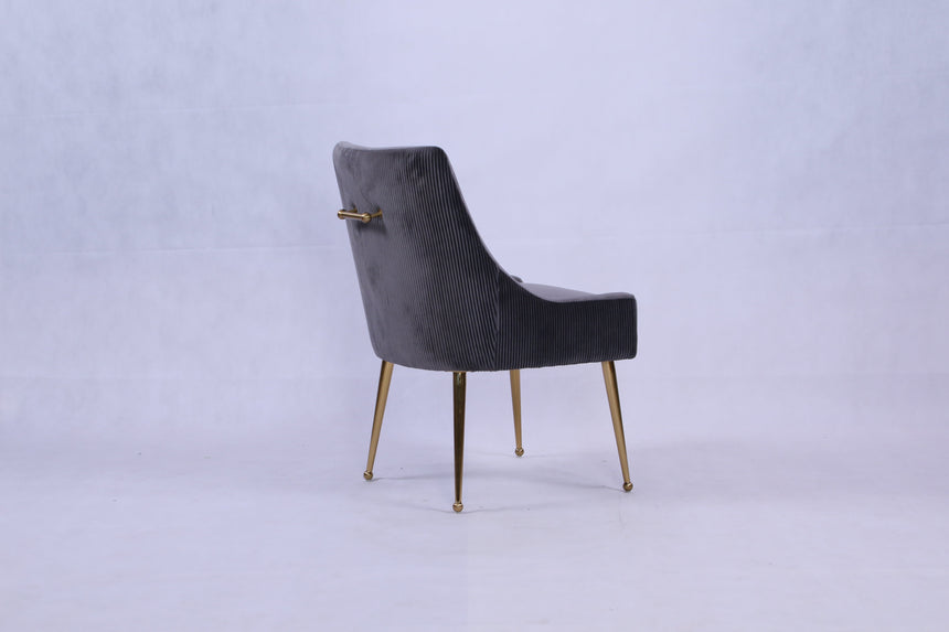 Ottavia 180cm Chrome Gold Dining Table With Milano Velvet Gold Chairs