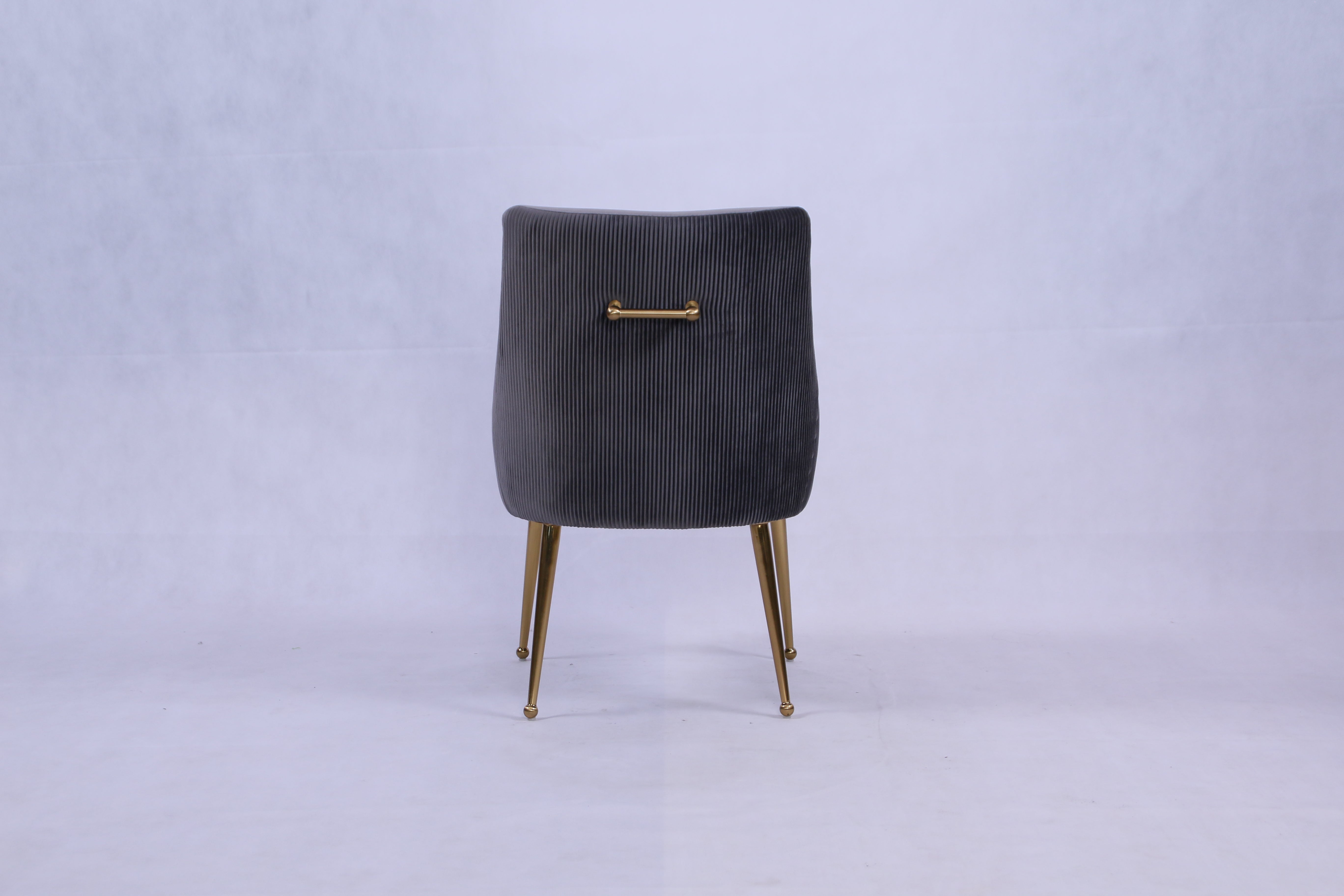 Ottavia 180cm Chrome Gold Dining Table With Milano Velvet Gold Chairs