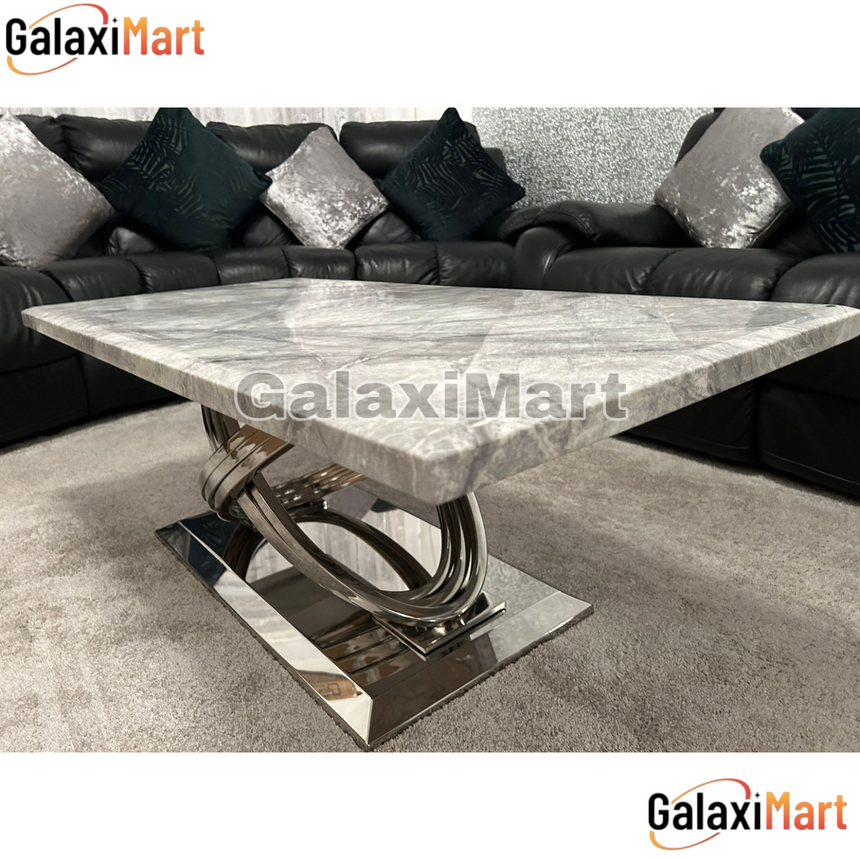 Elina 180cm Grey Marble Dining Table With High Back Lion Knocker Black Velvet Dining Chairs