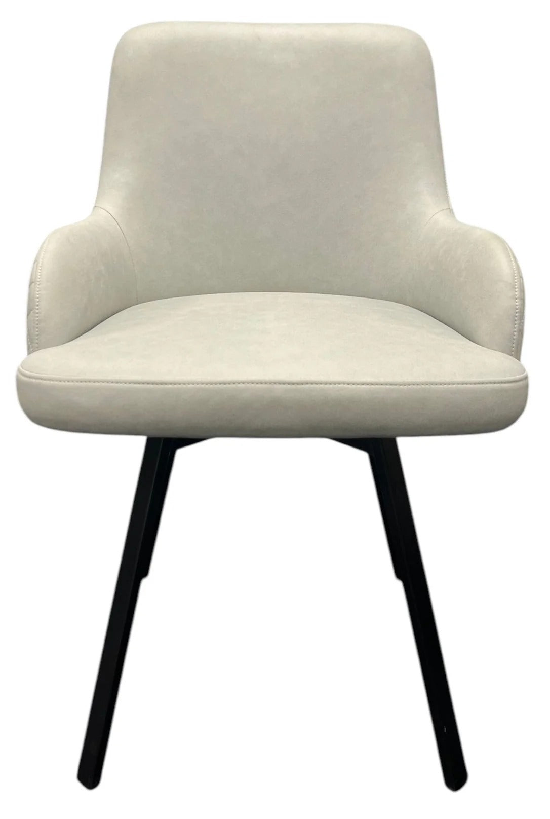 130cm Round White Marble Dining Set | 4 Grey Velvet & PU Leather Chairs