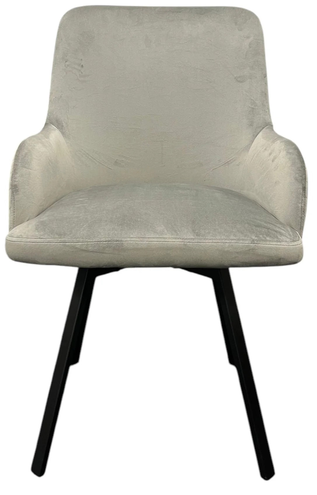 130cm Round White Marble Dining Set | 4 Grey Velvet & PU Leather Chairs