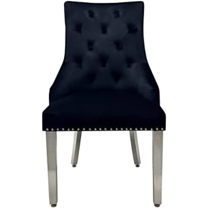 Elina 180cm Grey Marble Dining Table with Lion Knocker Grey Velvet Dining Chairs – Luxury Dining Set