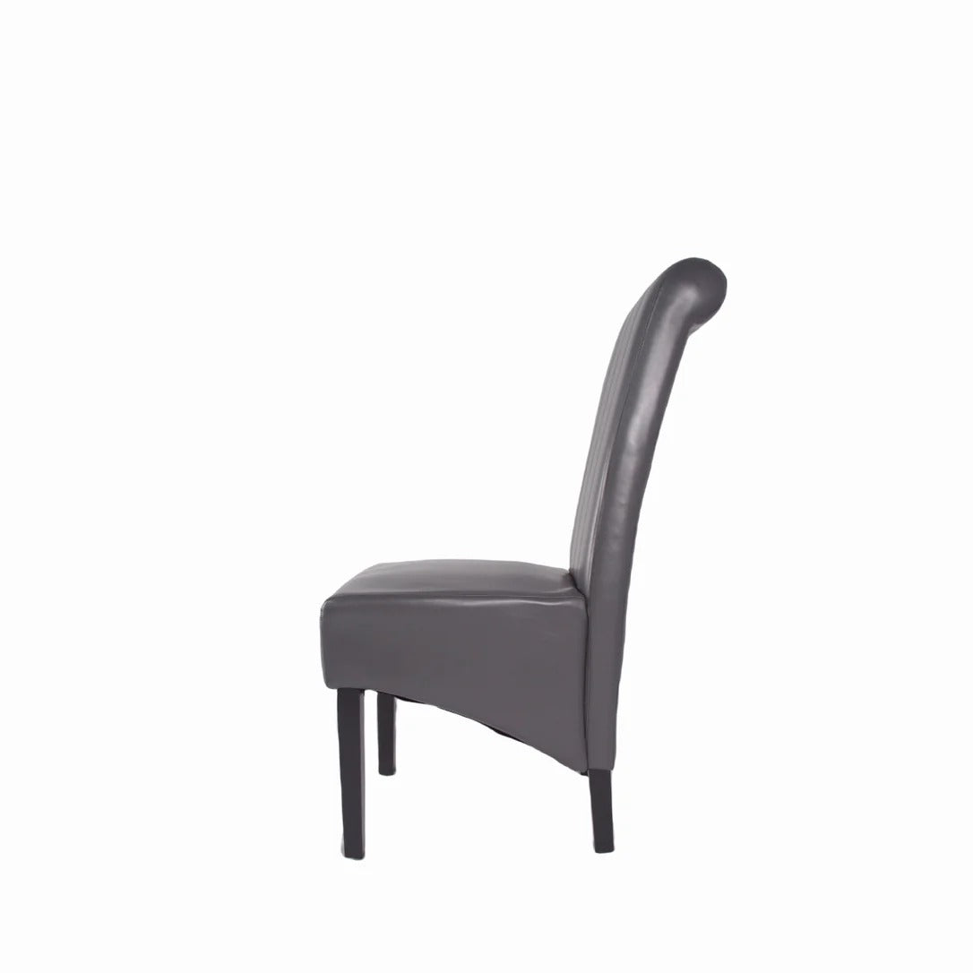 130cm Round White Marble Dining Set | 4 Cream PU Chairs