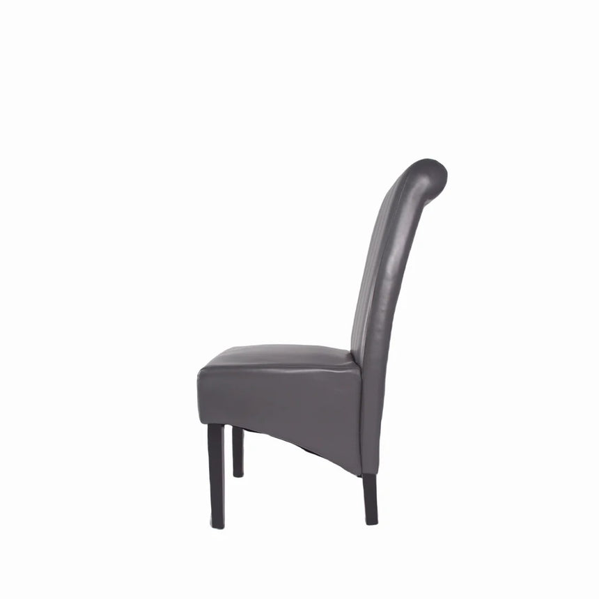 130cm Round White Marble Dining Set | 4 Cream PU Chairs