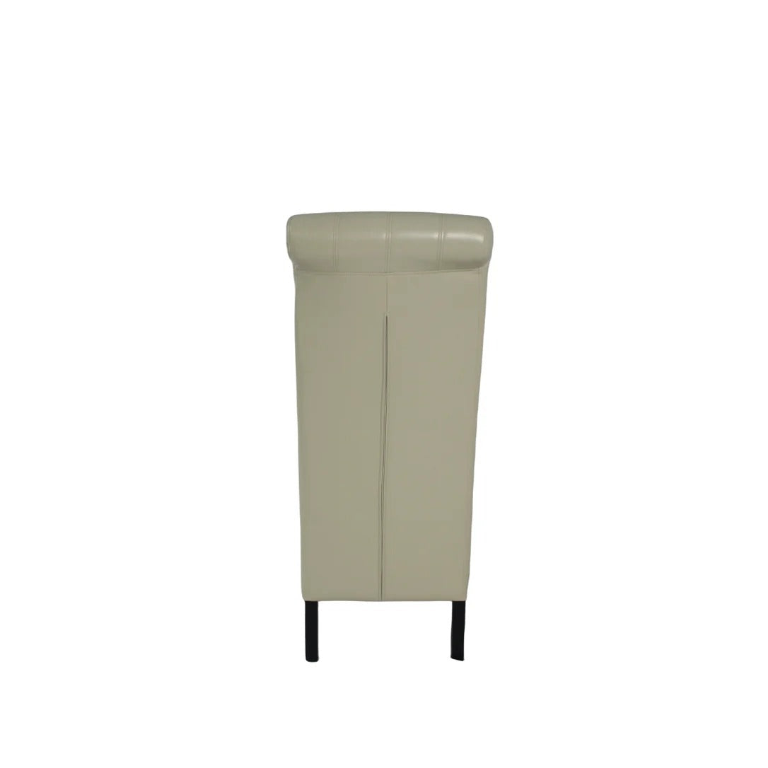 130cm Round White Marble Dining Set | 4 Cream PU Chairs