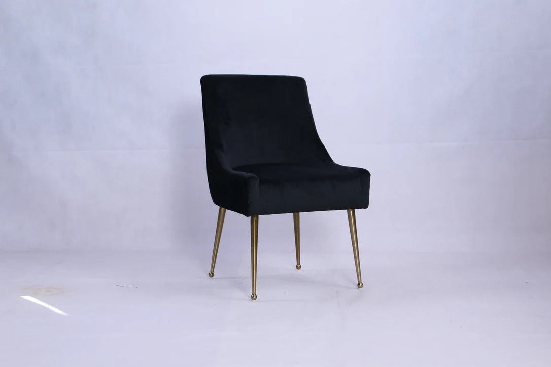 Ottavia 180cm Chrome Gold Dining Table With Milano Velvet Gold Chairs