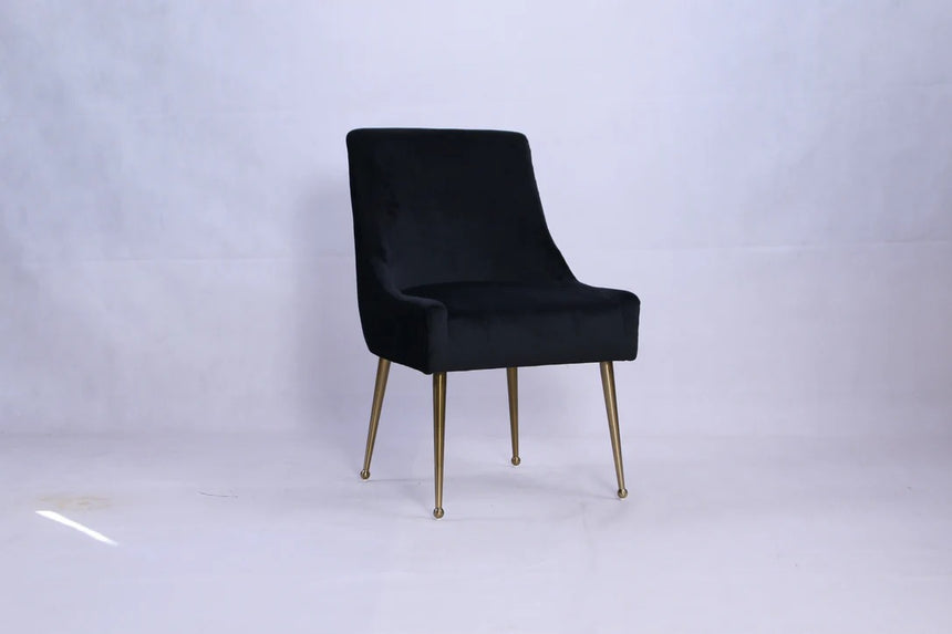 Ottavia 180cm Chrome Gold Dining Table With Milano Velvet Gold Chairs