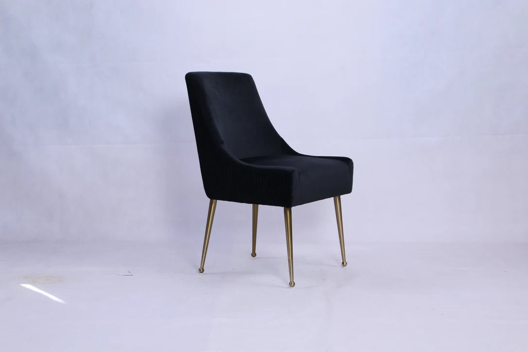 Ottavia 180cm Chrome Gold Dining Table With Milano Velvet Gold Chairs
