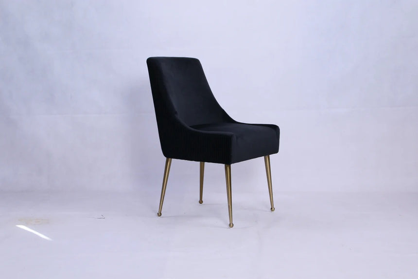 Ottavia 180cm Chrome Gold Dining Table With Milano Velvet Gold Chairs