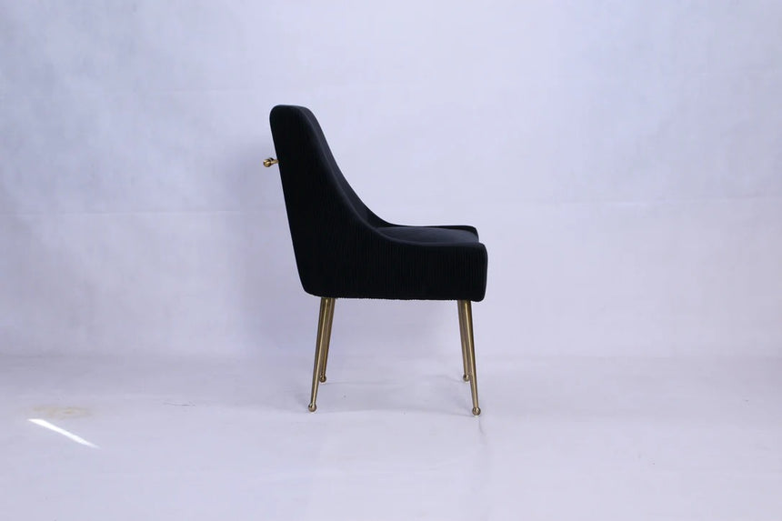 Ottavia 180cm Chrome Gold Dining Table With Milano Velvet Gold Chairs