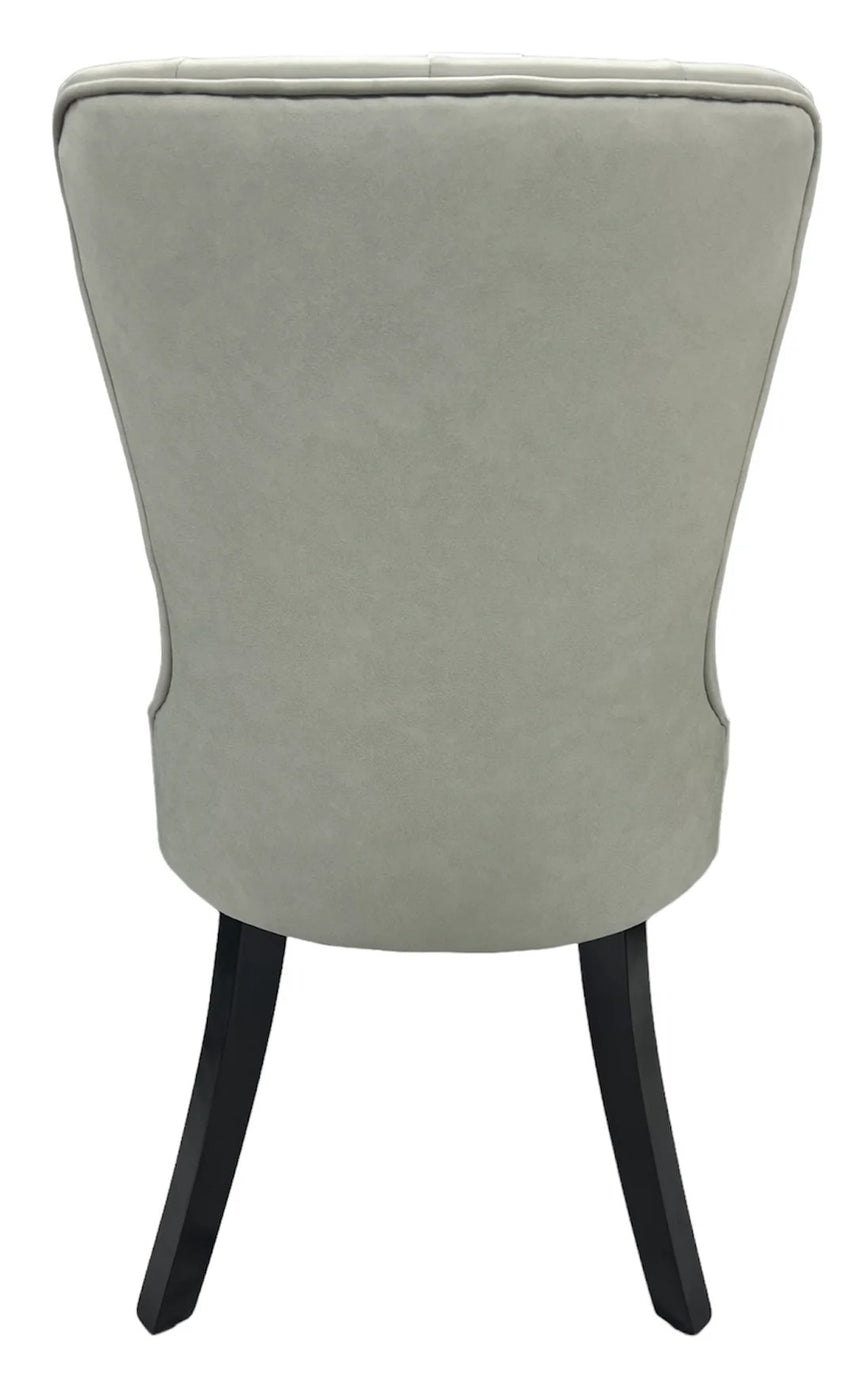 130cm Round Marble Dining Table & 4 Grey PU Leather Chairs