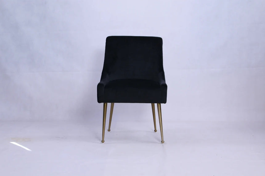 Ottavia 180cm Chrome Gold Dining Table With Milano Velvet Gold Chairs