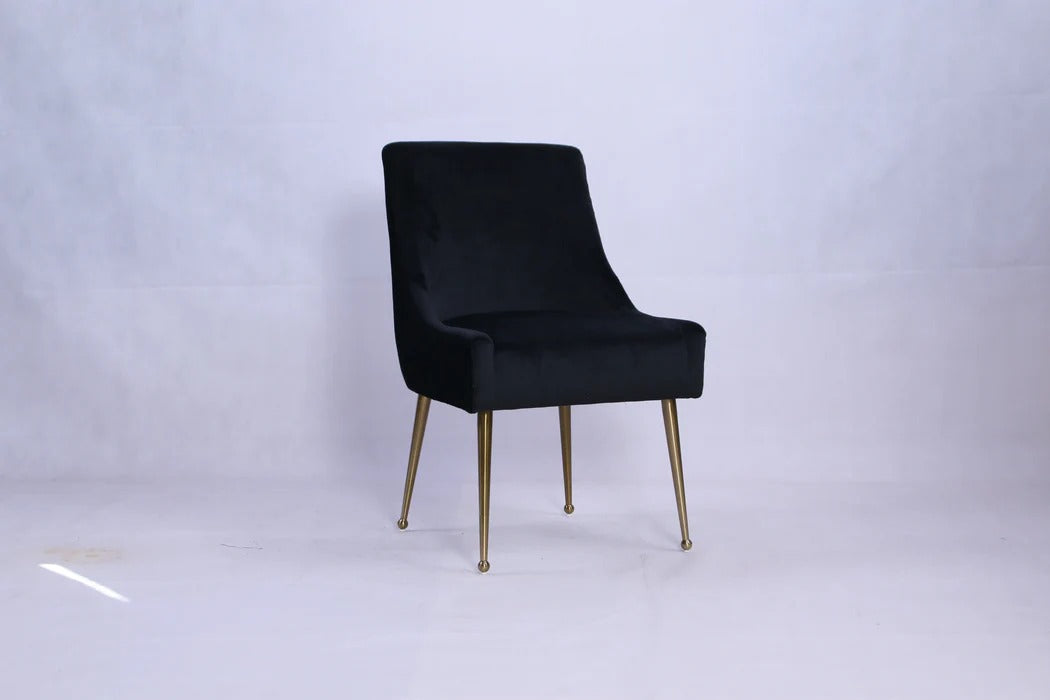 Ottavia 180cm Chrome Gold Dining Table With Milano Velvet Gold Chairs