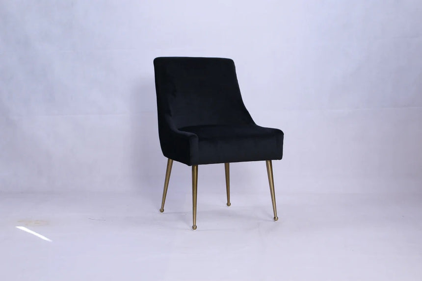 Ottavia 180cm Chrome Gold Dining Table With Milano Velvet Gold Chairs