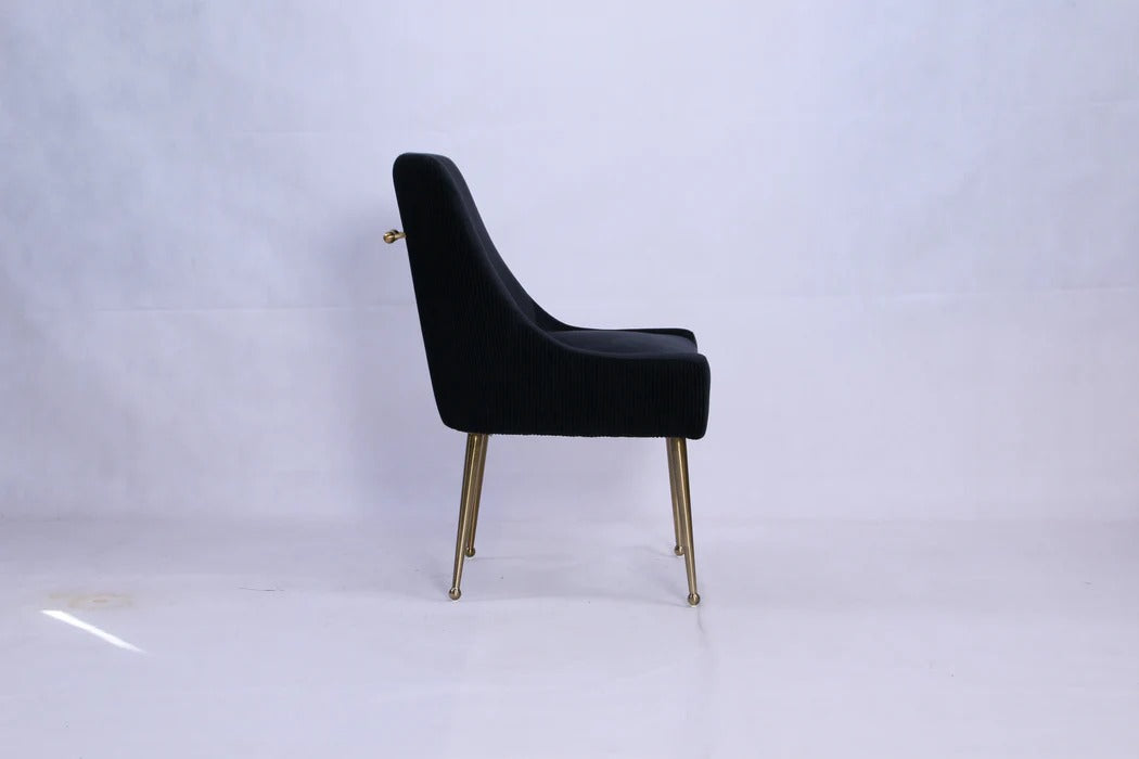 Ottavia 180cm Chrome Gold Dining Table With Milano Velvet Gold Chairs