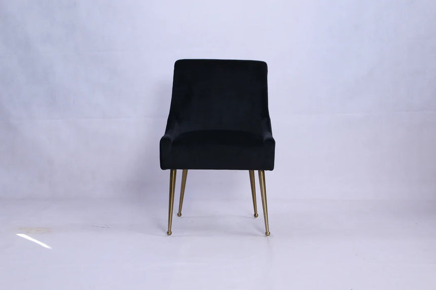 Ottavia 180cm Chrome Gold Dining Table With Milano Velvet Gold Chairs