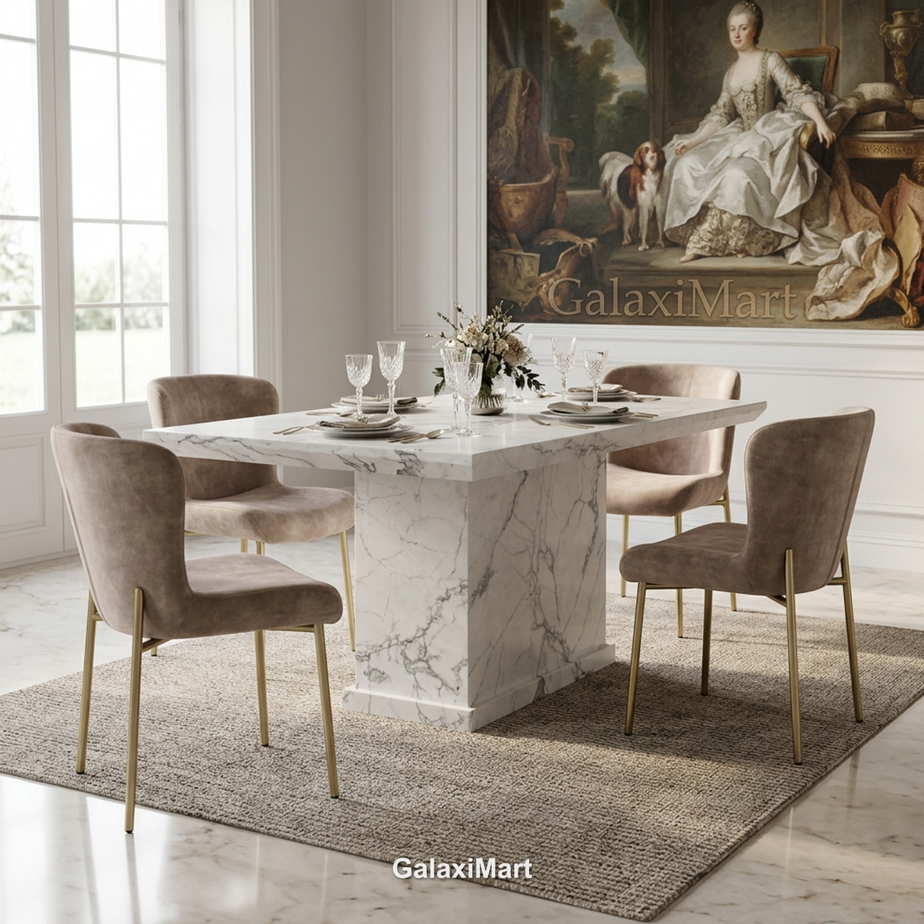 MB White Marble Table — Luxury Dining Sets