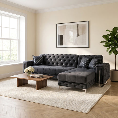 Turkish Puntoh Grey & Silver Relax Sofa Bed with Storage