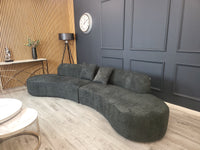 Miami curved boucle large sofa — view 2