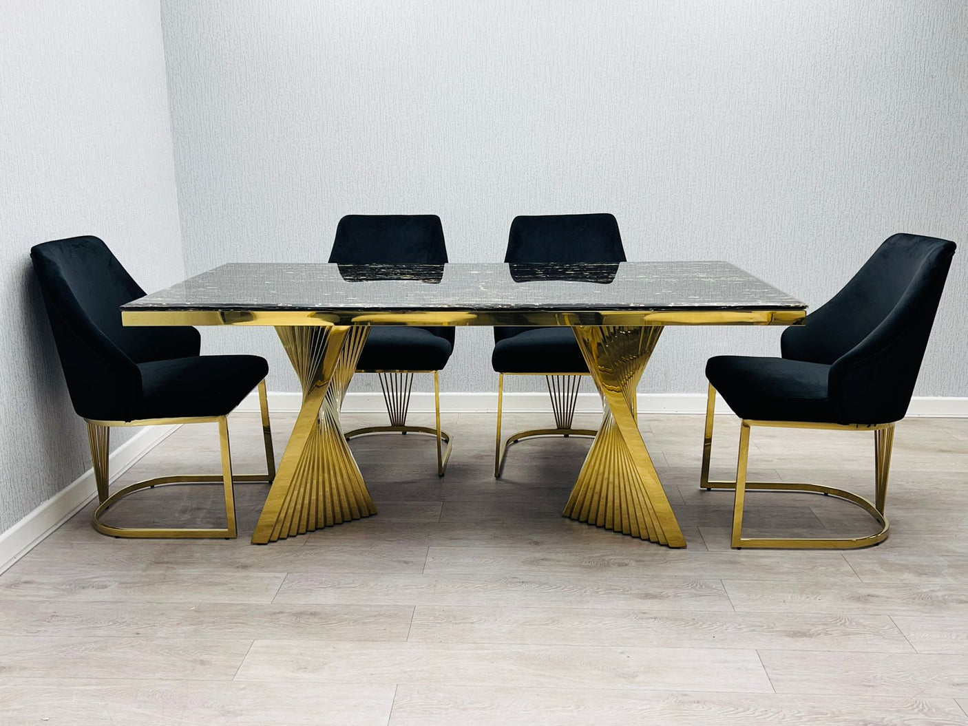 Gold Dining Table With Chairs