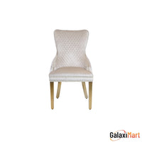 Valente cream gold chair, side detail