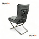 Louis Grey Marble Dining Table 150cm+180cm+200cm  + Sandhurst Button Back Plush Mink Velvet Dining Chairs