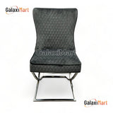 Louis Grey Marble Dining Table 150cm+180cm+200cm  + Sandhurst Button Back Plush Mink Velvet Dining Chairs