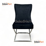 Louis Grey Marble Dining Table 150cm+180cm+200cm  + Sandhurst Button Back Plush Mink Velvet Dining Chairs