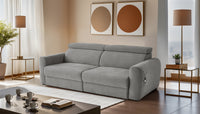 Dakota 3 seater electric sofa bed recliner in grey — view 1