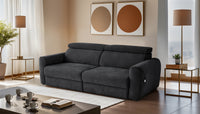 Dakota 3 seater electric sofa bed recliner in black — view 1