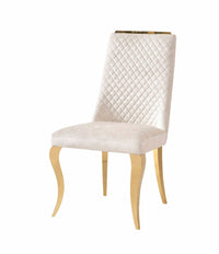 Roxby Cream & Gold Dining Chair - Cream & Gold | 2 Chairs