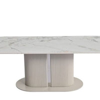 Sydney Cream/Grey Ceramic Coffee Table - 120cm x 65cm Ceramic Table | Grey