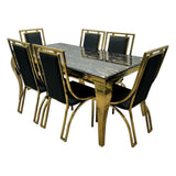 Louis Gold Dining Table With Chairs