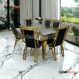 Louis Gold Dining Table With Chairs
