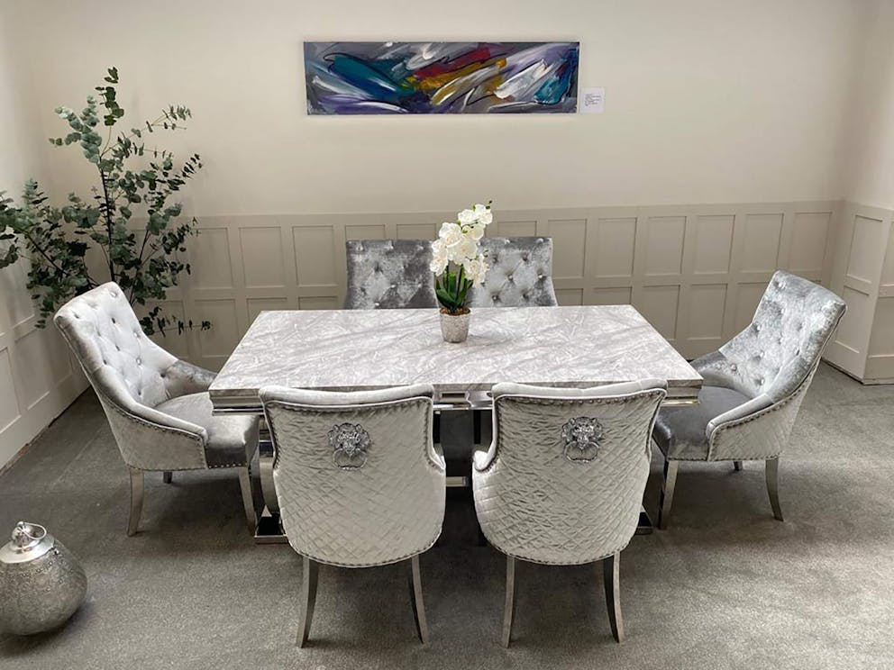 Ariaana Marble Dining Table With Chairs