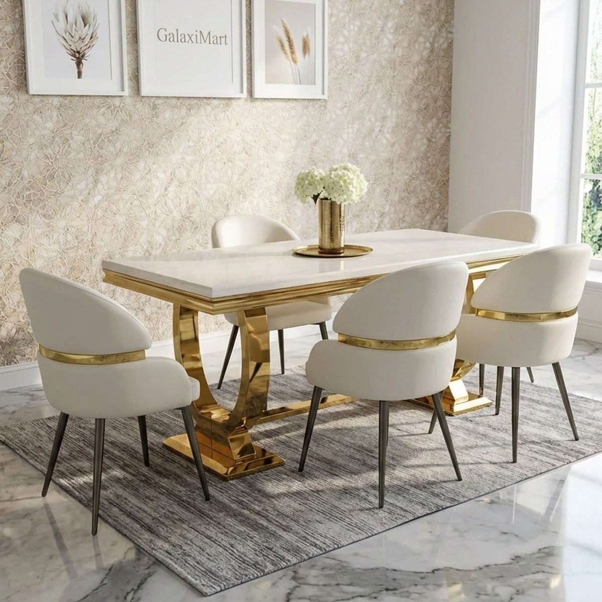 arianna-cream-gold_WITH_madrid-PU-Leather-cream-gold_V1_4CHAIRS-GalaxiMart - GalaxiMart GalaxiMart,GalaxiMart UK,GalaxiMart Furniture,GalaxiMart Marble Dining Table,GalaxiMart Sofa Collection,Marble dining table UK,Luxury dining table UK,Modern sofa UK,Buy marble dining table UK,Dining table sale UK,luxury marble dining table set UK,GalaxiMart Furniture UK,GalaxiMart Luxury Furniture,GalaxiMart Marble Dining Table,