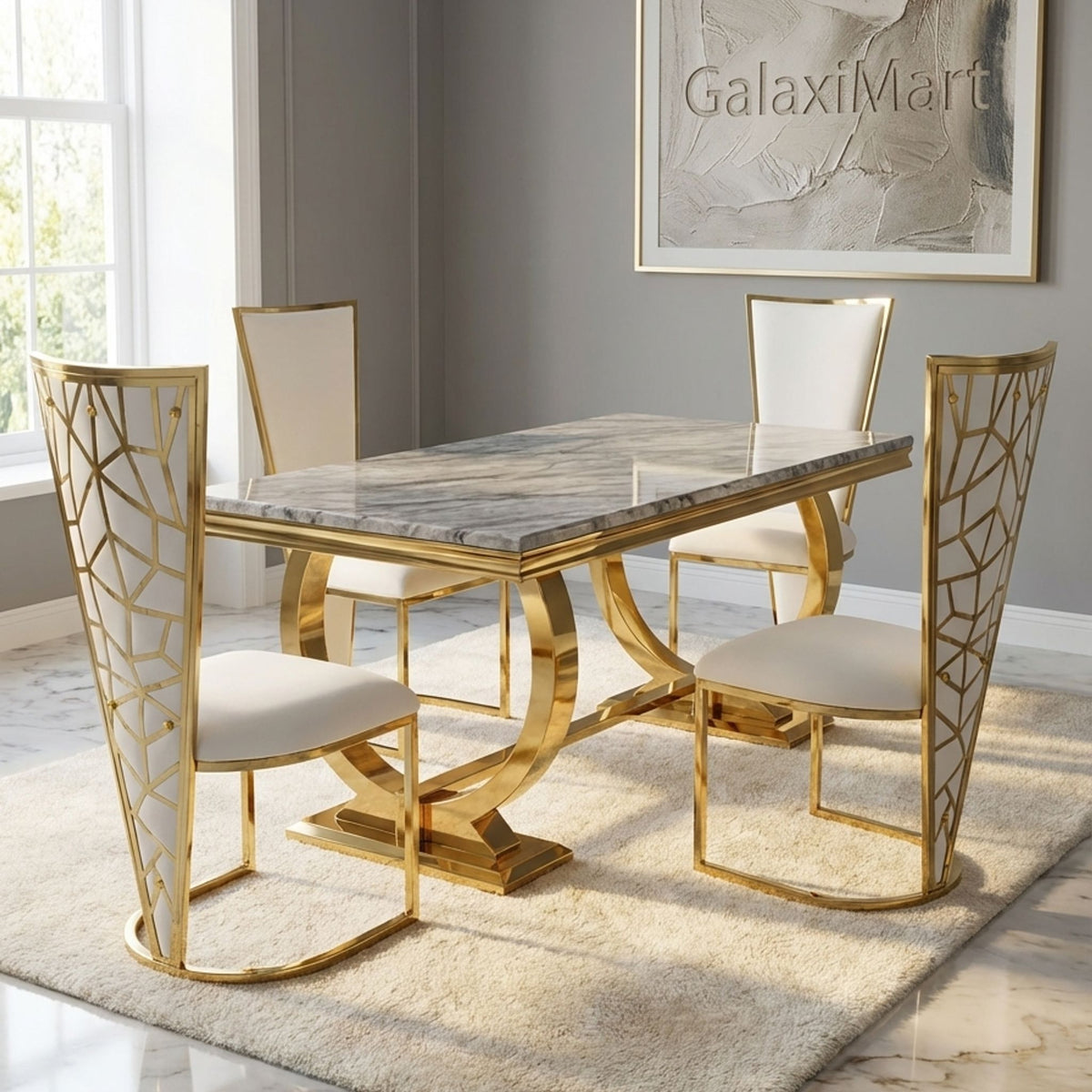 arianna-grey-gold_WITH_viena-cream-and-gold_V1_4CHAIRS-GalaxiMart_9e088ac1-9214-4d3e-829a-8833c09ddeda - GalaxiMart GalaxiMart,GalaxiMart UK,GalaxiMart Furniture,GalaxiMart Marble Dining Table,GalaxiMart Sofa Collection,Marble dining table UK,Luxury dining table UK,Modern sofa UK,Buy marble dining table UK,Dining table sale UK,luxury marble dining table set UK,GalaxiMart Furniture UK,GalaxiMart Luxury Furniture,GalaxiMart Marble Dining Table,