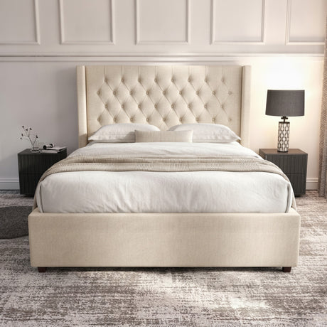 Cream Camden Ottoman Bed with Gas-Lift Storage – camden-ottoman-bed_F_1