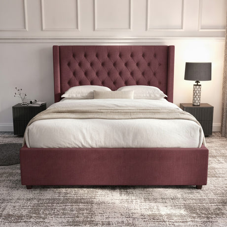 Camden Claret Ottoman Bed | Premium Gas-Lift Storage – camden-ottoman-bed_F_1