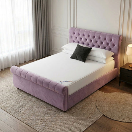 Melbourne Upholstered Bed 3FT Single to 6FT Super King with Free Tall Headboard Luxury Bed Frame